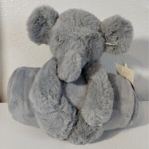 Cloud Island NWT Gray Super Soft Blanket & Plush Stuffed Toy Set Ages 0+ 30x40"